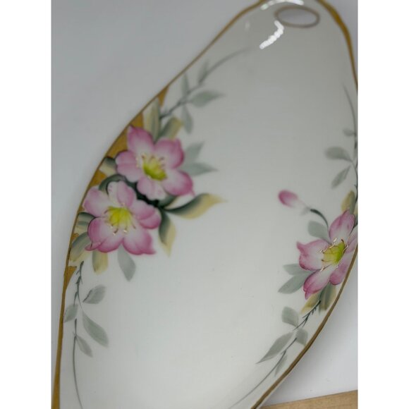 VTG Noritake Azalea Hand-Painted Oval Serving Dish 12" Pink Floral Japan 19322 - Picture 5 of 6